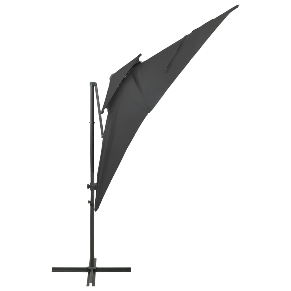 vidaXL Umbrelă în consolă cu înveliș dublu, antracit, 250x250 cm vidaXL Umbrelă în consolă cu înveliș dublu, antracit, 250x250 cm