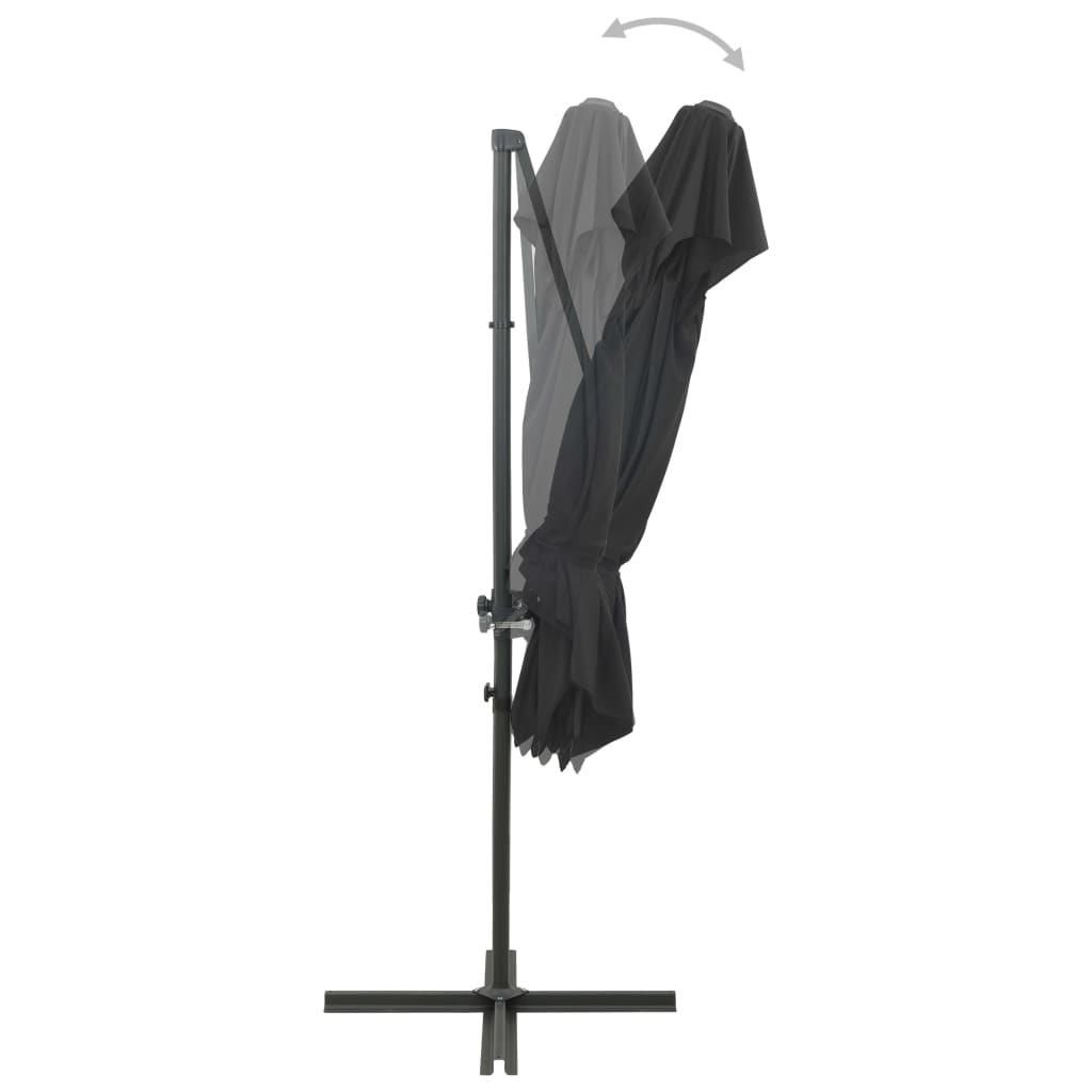 vidaXL Umbrelă în consolă cu înveliș dublu, antracit, 250x250 cm vidaXL Umbrelă în consolă cu înveliș dublu, antracit, 250x250 cm