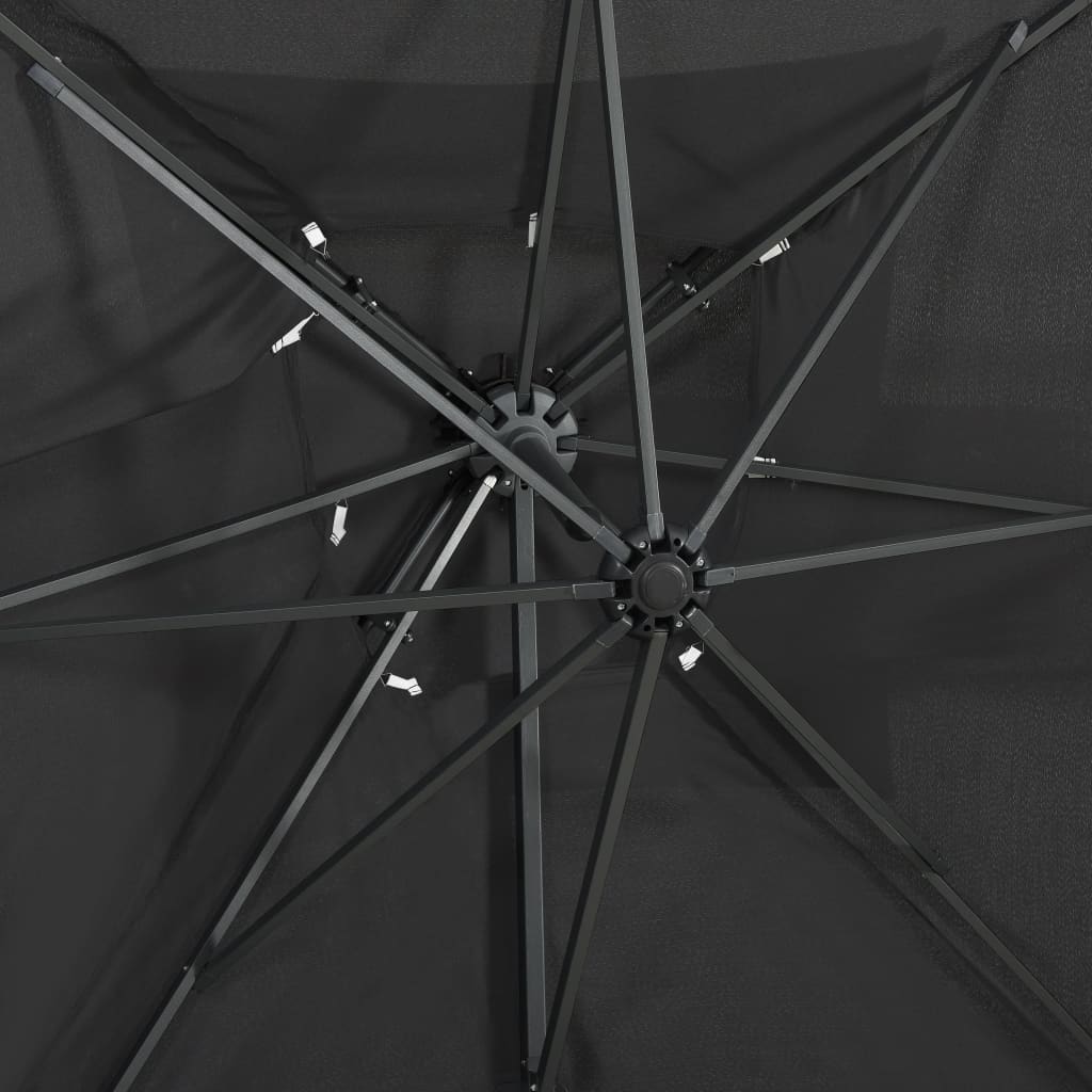 vidaXL Umbrelă în consolă cu înveliș dublu, antracit, 250x250 cm vidaXL Umbrelă în consolă cu înveliș dublu, antracit, 250x250 cm