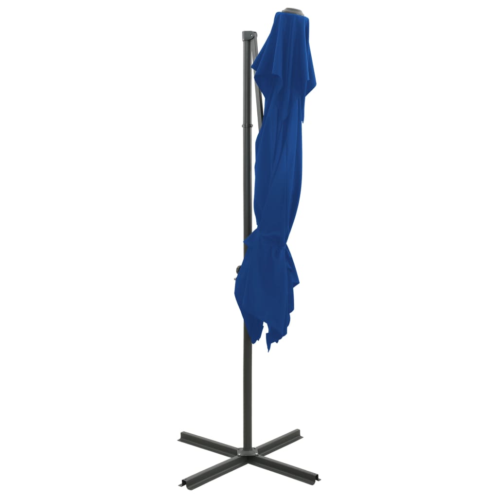 vidaXL Umbrelă în consolă cu înveliș dublu, albastru azuriu 250x250 cm vidaXL Umbrelă în consolă cu înveliș dublu, albastru azuriu 250x250 cm