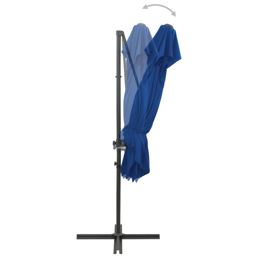 vidaXL Umbrelă în consolă cu înveliș dublu, albastru azuriu 250x250 cm vidaXL Umbrelă în consolă cu înveliș dublu, albastru azuriu 250x250 cm