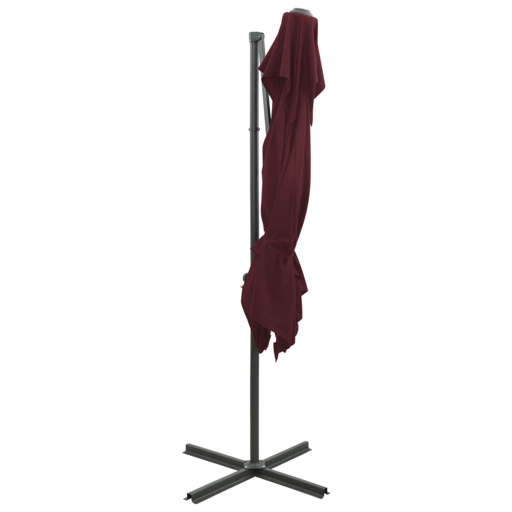 vidaXL Umbrelă în consolă cu înveliș dublu, roșu bordo, 250x250 cm vidaXL Umbrelă în consolă cu înveliș dublu, roșu bordo, 250x250 cm