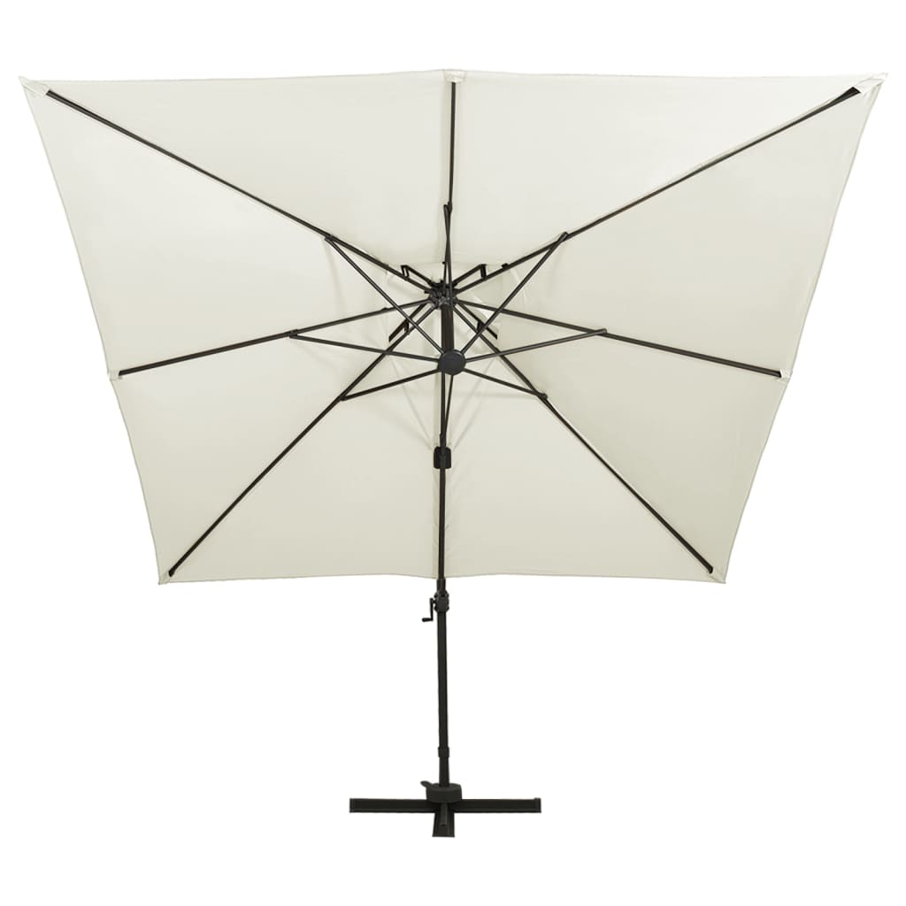 vidaXL Umbrelă în consolă cu înveliș dublu, nisipiu, 300x300 cm vidaXL Umbrelă în consolă cu înveliș dublu, nisipiu, 300x300 cm