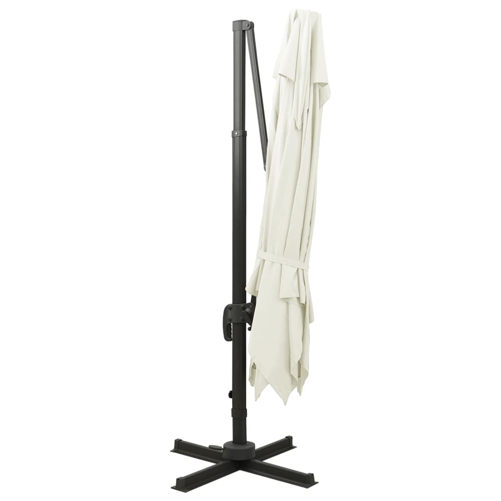 vidaXL Umbrelă în consolă cu înveliș dublu, nisipiu, 300x300 cm vidaXL Umbrelă în consolă cu înveliș dublu, nisipiu, 300x300 cm