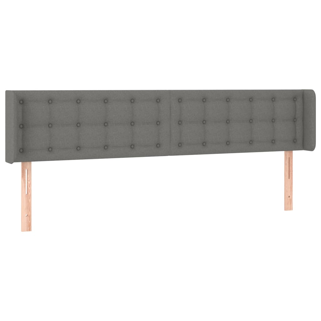 vidaXL Tăblie de pat cu LED, gri închis, 183x16x78/88 cm, textil vidaXL Tăblie de pat cu LED, gri închis, 183x16x78/88 cm, textil