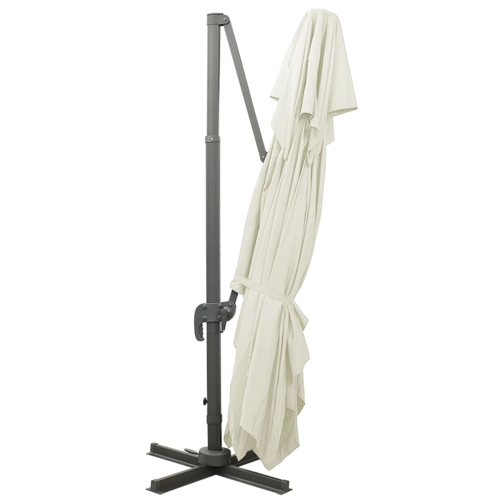 vidaXL Umbrelă în consolă cu înveliș dublu, nisipiu, 400x300 cm vidaXL Umbrelă în consolă cu înveliș dublu, nisipiu, 400x300 cm