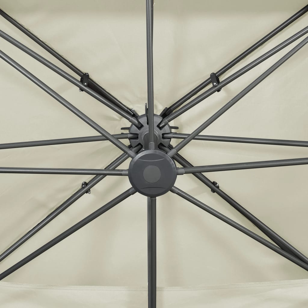 vidaXL Umbrelă în consolă cu înveliș dublu, nisipiu, 400x300 cm vidaXL Umbrelă în consolă cu înveliș dublu, nisipiu, 400x300 cm
