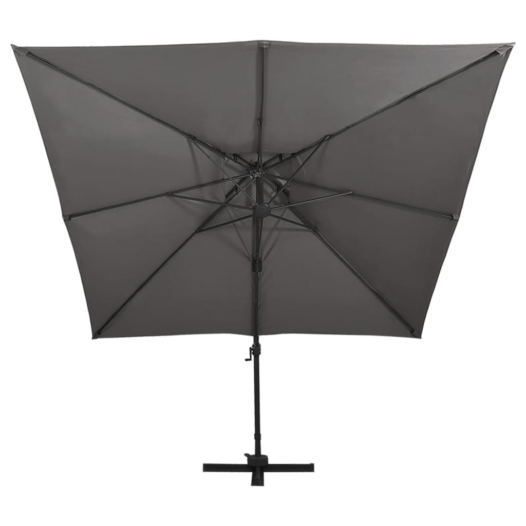 vidaXL Umbrelă în consolă cu înveliș dublu, antracit, 300x300 cm vidaXL Umbrelă în consolă cu înveliș dublu, antracit, 300x300 cm