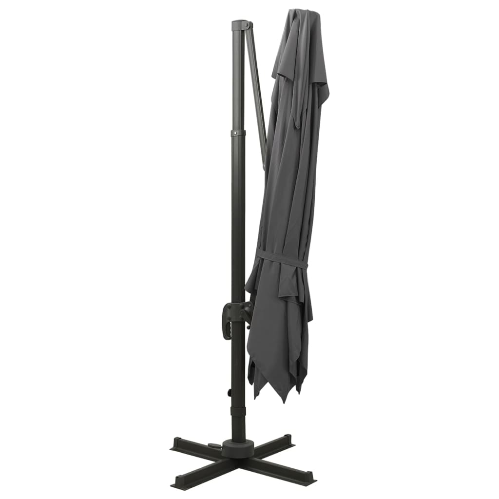 vidaXL Umbrelă în consolă cu înveliș dublu, antracit, 300x300 cm vidaXL Umbrelă în consolă cu înveliș dublu, antracit, 300x300 cm