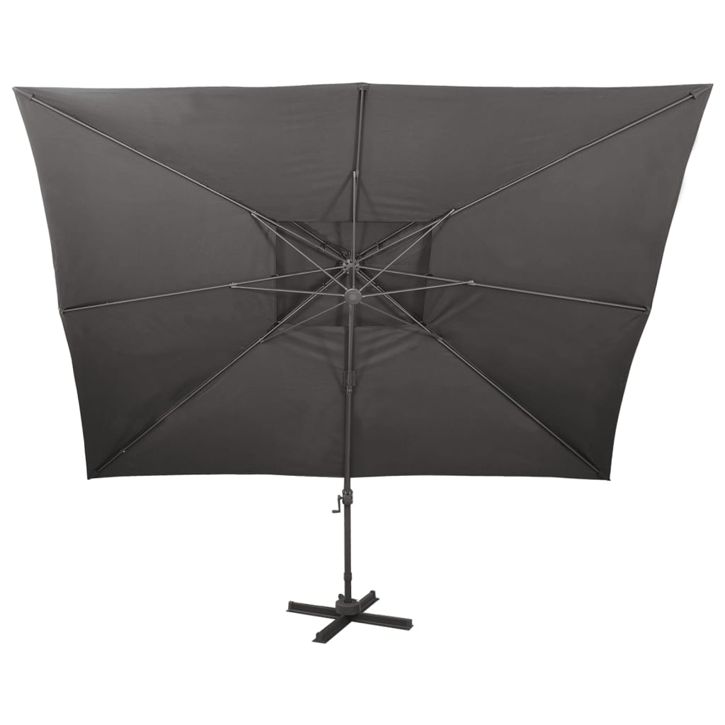 vidaXL Umbrelă în consolă cu înveliș dublu, antracit, 400x300 cm vidaXL Umbrelă în consolă cu înveliș dublu, antracit, 400x300 cm