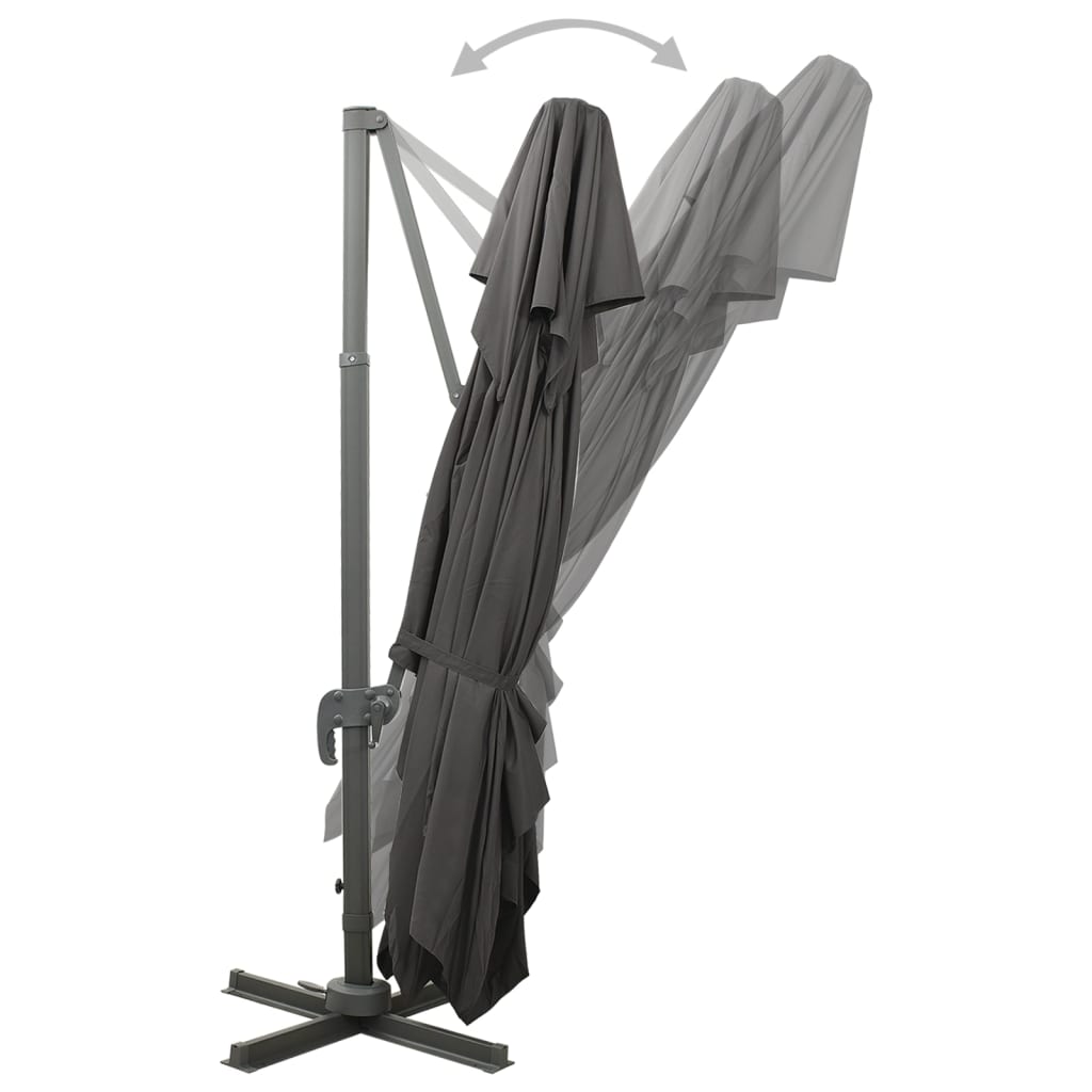 vidaXL Umbrelă în consolă cu înveliș dublu, antracit, 400x300 cm vidaXL Umbrelă în consolă cu înveliș dublu, antracit, 400x300 cm
