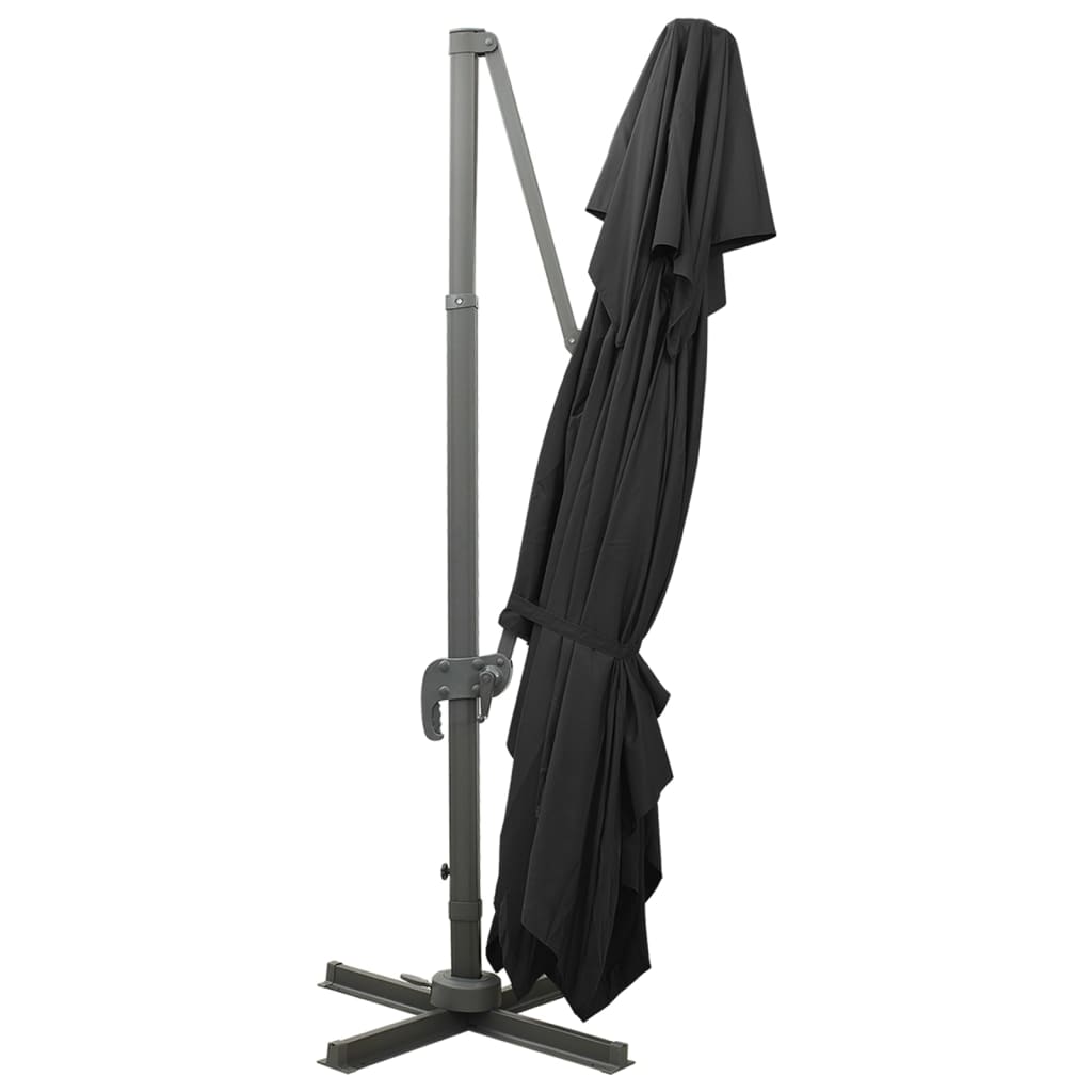 vidaXL Umbrelă în consolă cu înveliș dublu, negru, 400x300 cm vidaXL Umbrelă în consolă cu înveliș dublu, negru, 400x300 cm