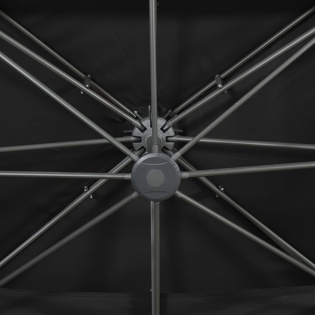 vidaXL Umbrelă în consolă cu înveliș dublu, negru, 400x300 cm vidaXL Umbrelă în consolă cu înveliș dublu, negru, 400x300 cm