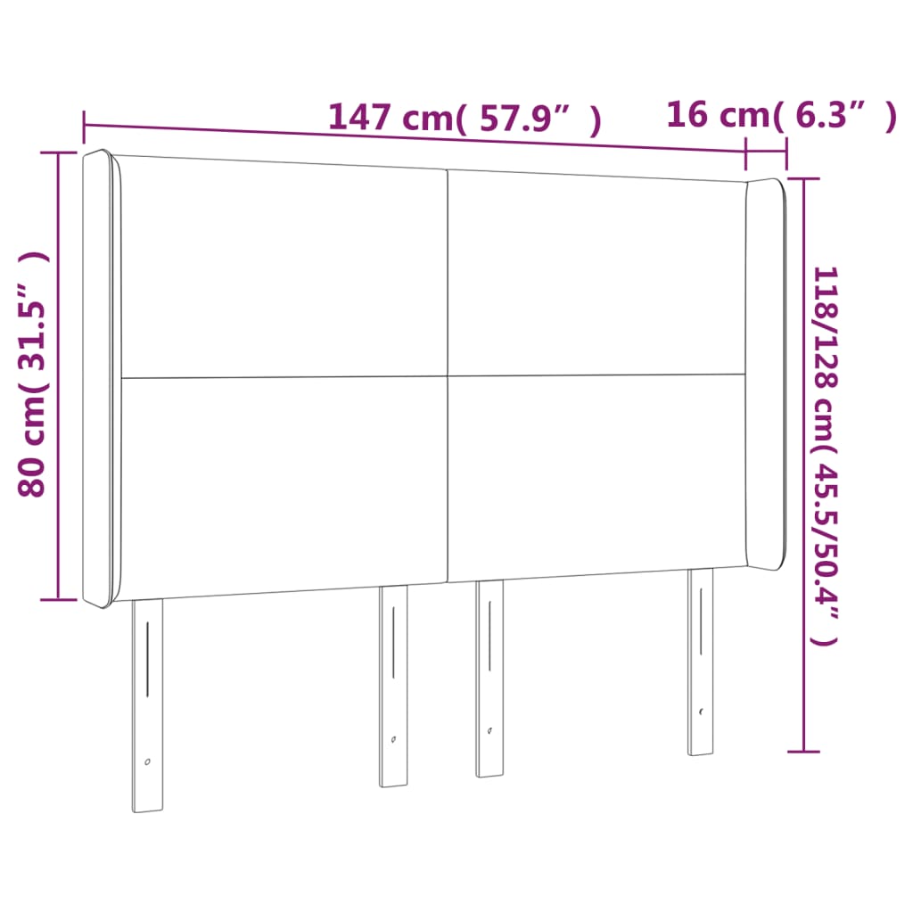 vidaXL Tăblie de pat cu LED, albastru, 147x16x118/128 cm, textil vidaXL Tăblie de pat cu LED, albastru, 147x16x118/128 cm, textil