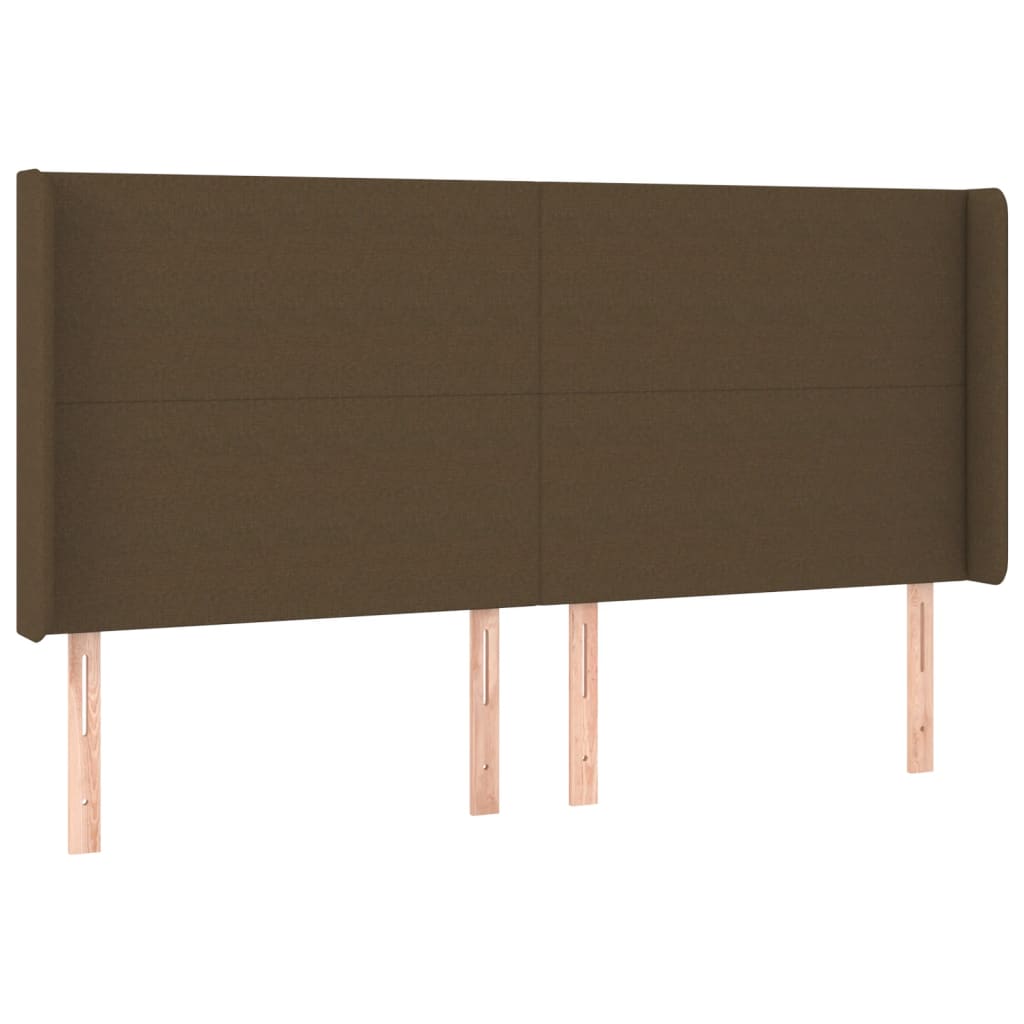 vidaXL Tăblie de pat cu LED, maro închis, 163x16x118/128 cm, textil vidaXL Tăblie de pat cu LED, maro închis, 163x16x118/128 cm, textil