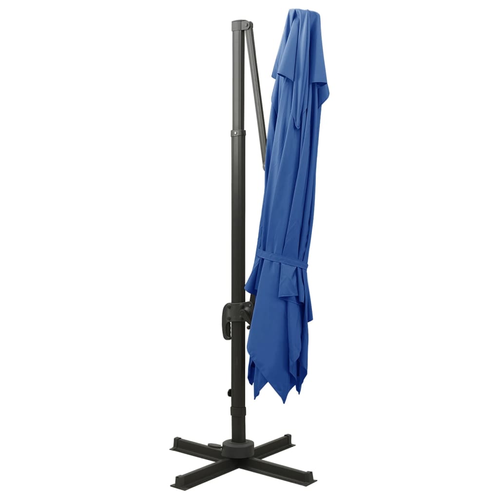 vidaXL Umbrelă în consolă cu înveliș dublu, albastru azur, 300x300 cm vidaXL Umbrelă în consolă cu înveliș dublu, albastru azur, 300x300 cm