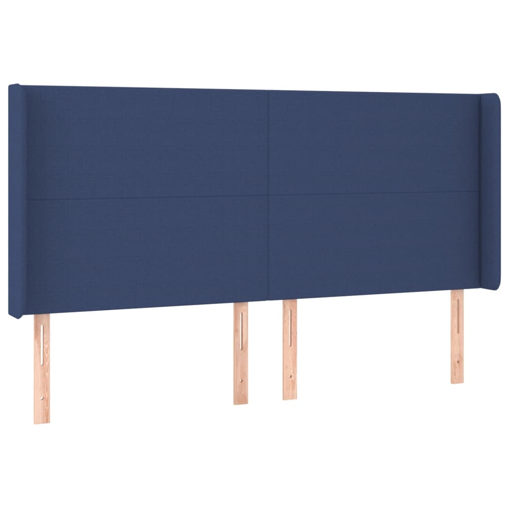 vidaXL Tăblie de pat cu LED, albastru, 183x16x118/128 cm, textil vidaXL Tăblie de pat cu LED, albastru, 183x16x118/128 cm, textil