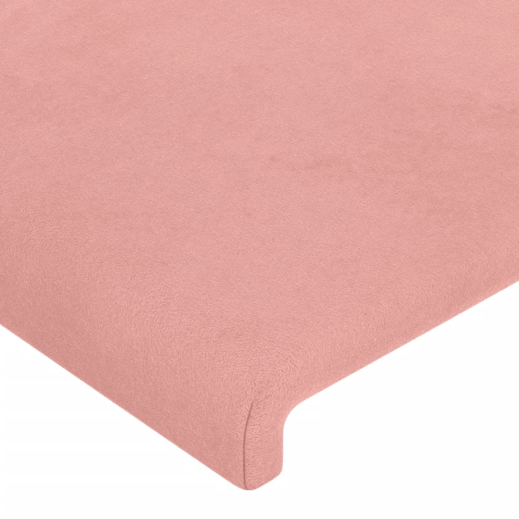 vidaXL Tăblie de pat cu LED, roz, 93x16x118/128 cm, catifea