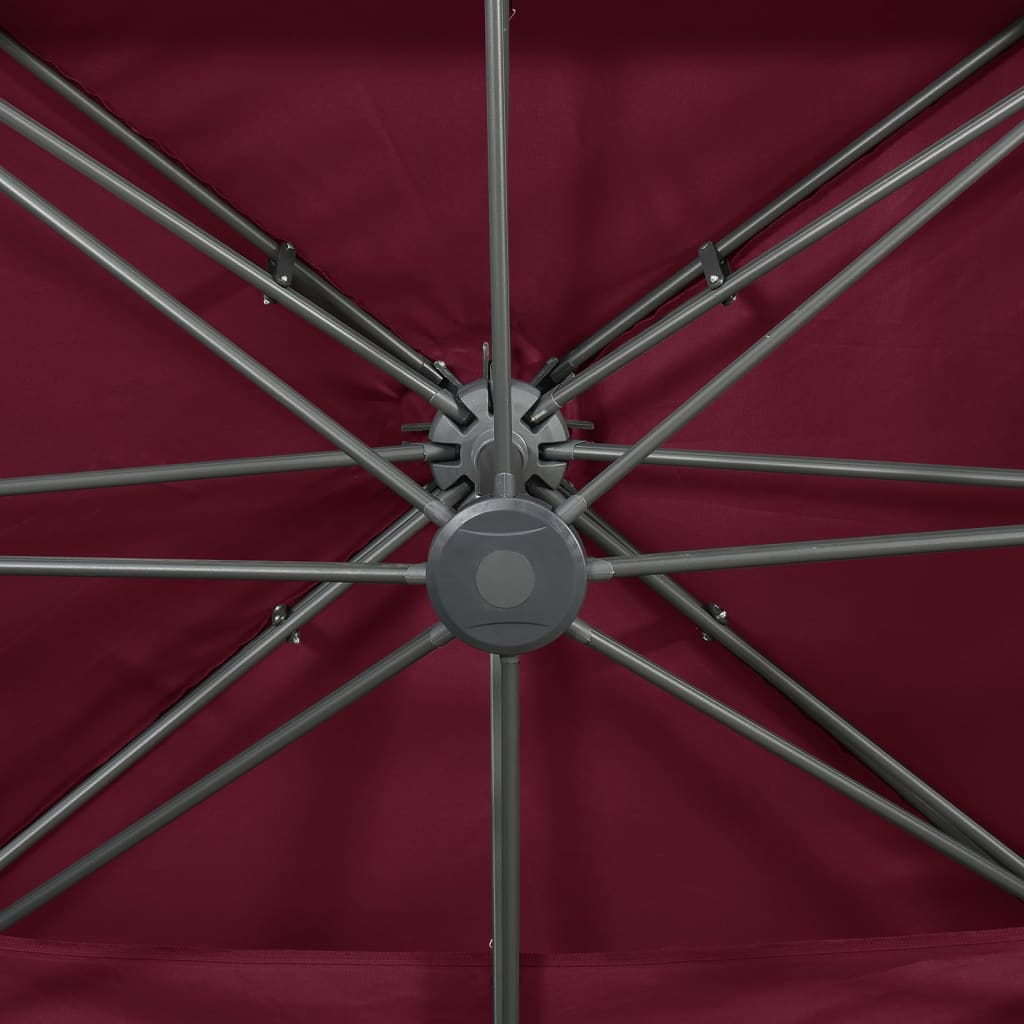vidaXL Umbrelă în consolă cu înveliș dublu, roșu bordo, 400x300 cm vidaXL Umbrelă în consolă cu înveliș dublu, roșu bordo, 400x300 cm