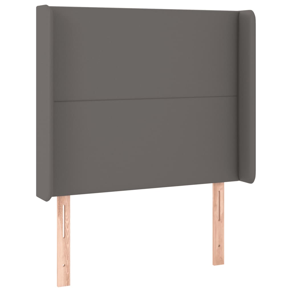 vidaXL Tăblie de pat cu LED, gri , 83x16x118/128 cm, piele ecologică vidaXL Tăblie de pat cu LED, gri , 83x16x118/128 cm, piele ecologică