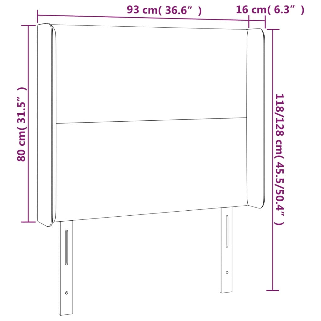 vidaXL Tăblie de pat cu LED cappuccino 93x16x118/128cm piele ecologică vidaXL Tăblie de pat cu LED cappuccino 93x16x118/128cm piele ecologică