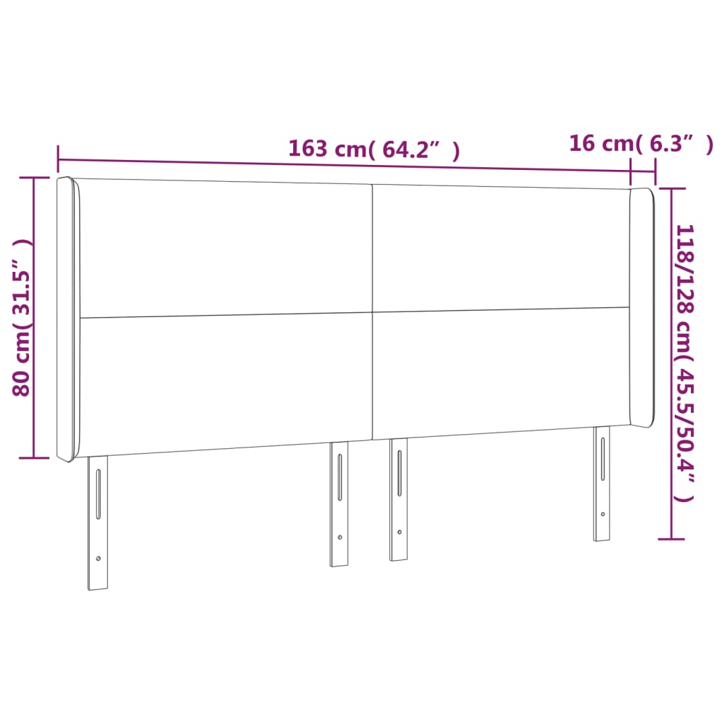 vidaXL Tăblie de pat cu LED, alb, 163x16x118/128 cm, piele ecologică vidaXL Tăblie de pat cu LED, alb, 163x16x118/128 cm, piele ecologică