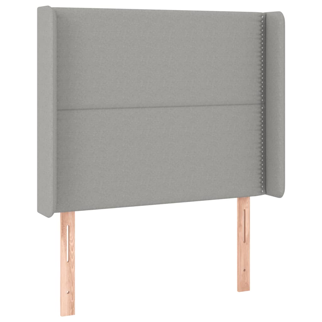 vidaXL Tăblie de pat cu LED, gri deschis, 83x16x118/128 cm, textil vidaXL Tăblie de pat cu LED, gri deschis, 83x16x118/128 cm, textil