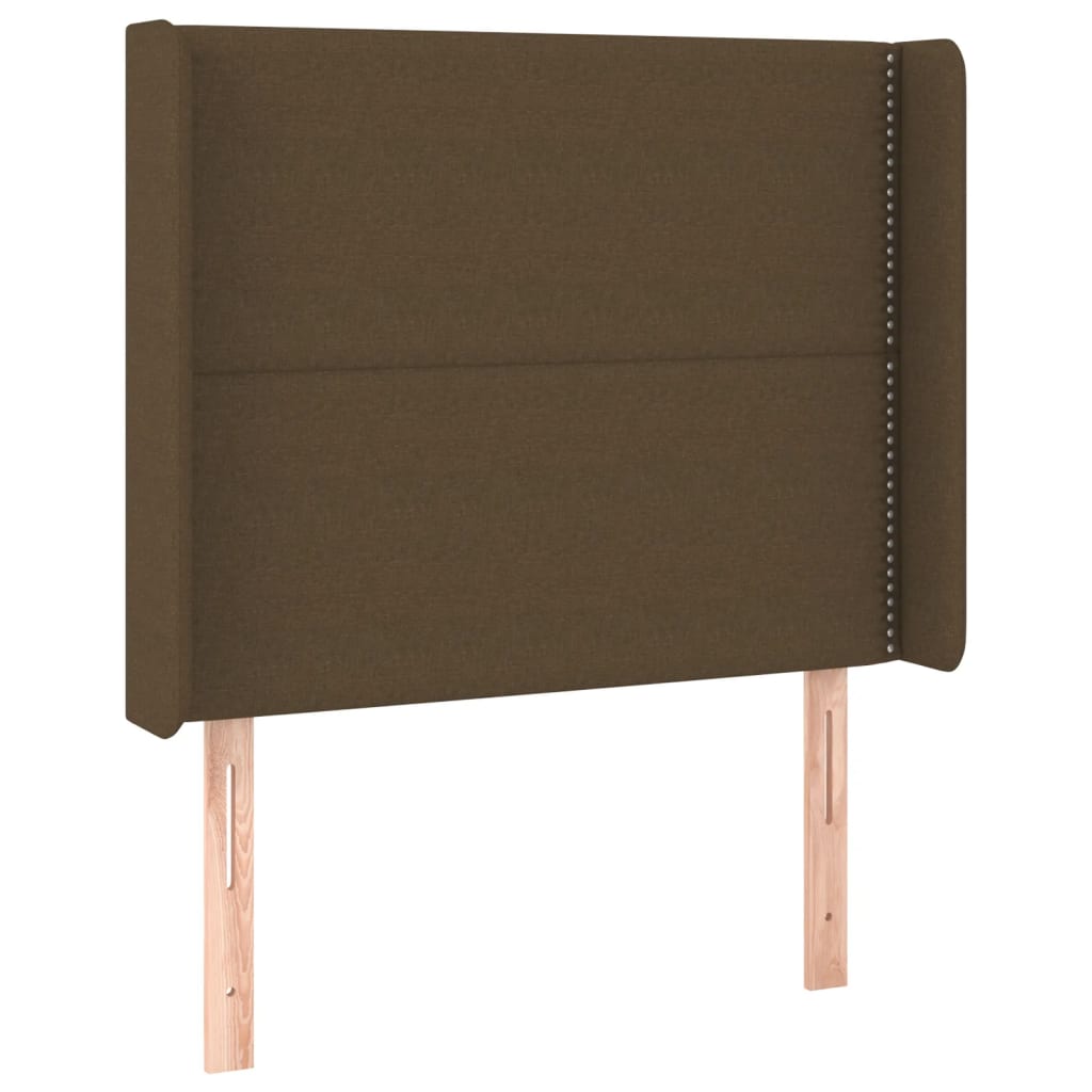 vidaXL Tăblie de pat cu LED, maro închis, 93x16x118/128 cm, textil vidaXL Tăblie de pat cu LED, maro închis, 93x16x118/128 cm, textil
