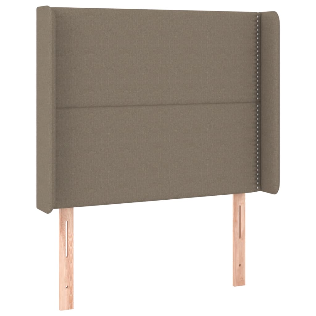vidaXL Tăblie de pat cu LED, gri taupe, 93x16x118/128 cm, textil