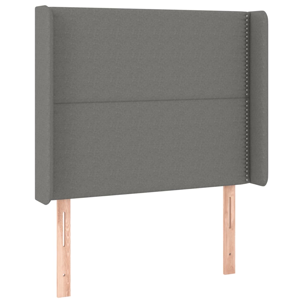vidaXL Tăblie de pat cu LED, gri închis, 103x16x118/128 cm, textil vidaXL Tăblie de pat cu LED, gri închis, 103x16x118/128 cm, textil