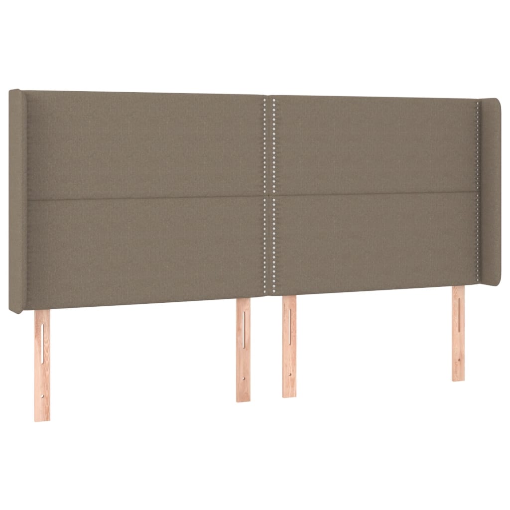 vidaXL Tăblie de pat cu LED, gri taupe, 183x16x118/128 cm, textil vidaXL Tăblie de pat cu LED, gri taupe, 183x16x118/128 cm, textil