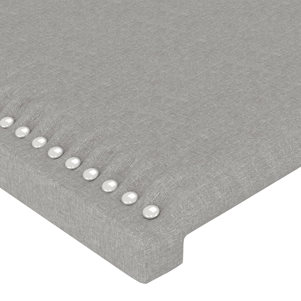 vidaXL Tăblie de pat cu LED, gri deschis, 203x16x118/128 cm, textil vidaXL Tăblie de pat cu LED, gri deschis, 203x16x118/128 cm, textil