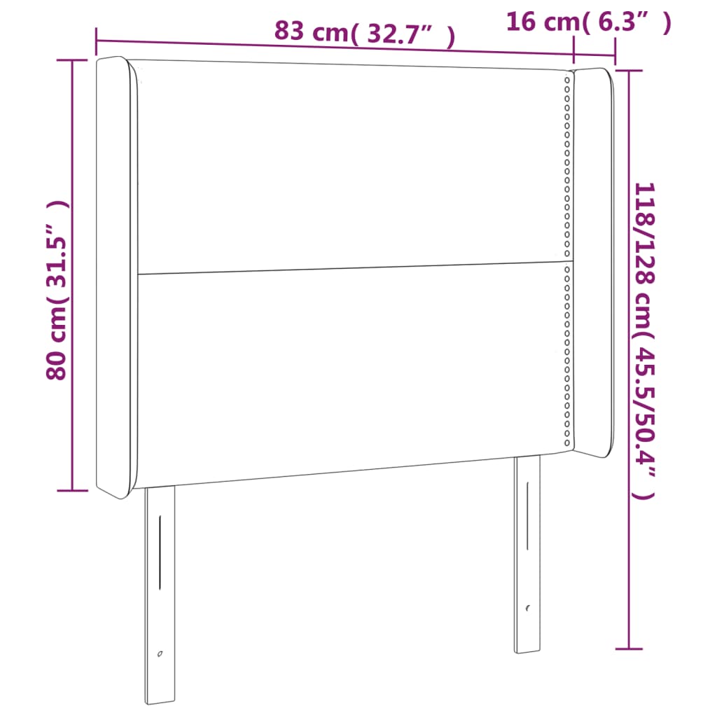 vidaXL Tăblie de pat cu LED, verde închis, 83x16x118/128 cm, catifea vidaXL Tăblie de pat cu LED, verde închis, 83x16x118/128 cm, catifea