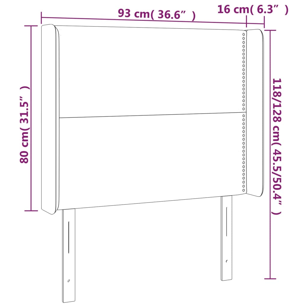 vidaXL Tăblie de pat cu LED cappuccino 93x16x118/128cm piele ecologică vidaXL Tăblie de pat cu LED cappuccino 93x16x118/128cm piele ecologică