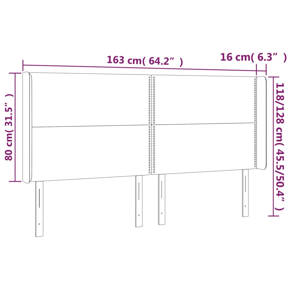 vidaXL Tăblie de pat cu LED, alb, 163x16x118/128 cm, piele ecologică vidaXL Tăblie de pat cu LED, alb, 163x16x118/128 cm, piele ecologică