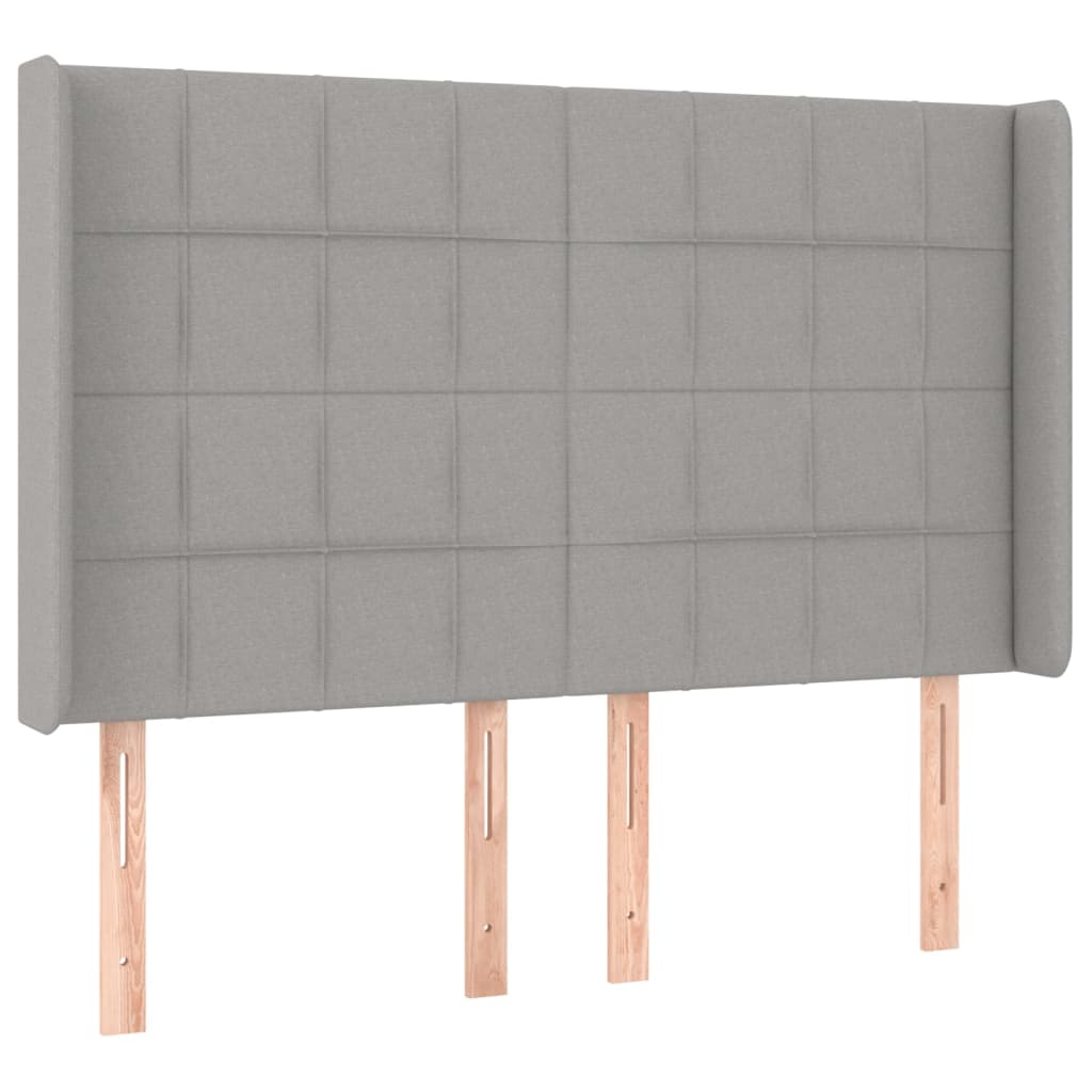 vidaXL Tăblie de pat cu LED, gri deschis, 147x16x118/128 cm, textil vidaXL Tăblie de pat cu LED, gri deschis, 147x16x118/128 cm, textil
