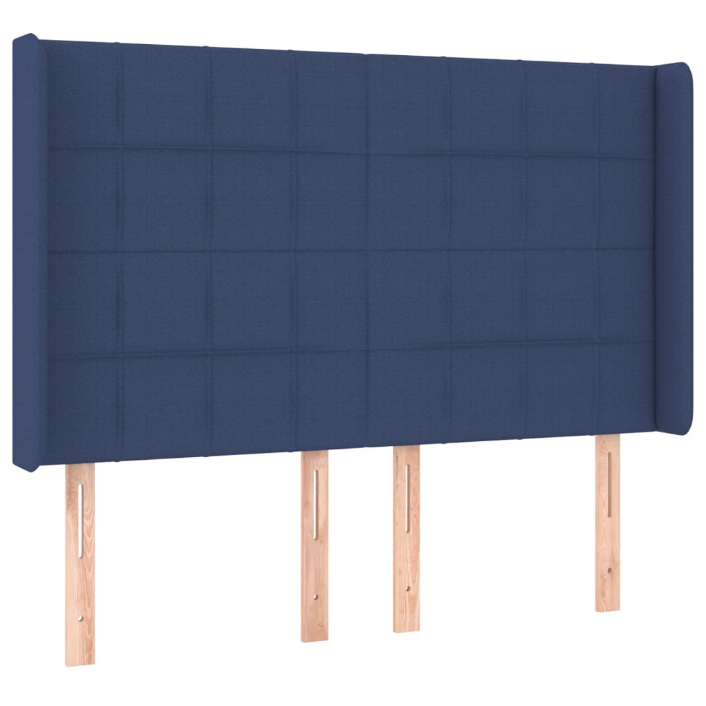 vidaXL Tăblie de pat cu LED, albastru, 147x16x118/128 cm, textil vidaXL Tăblie de pat cu LED, albastru, 147x16x118/128 cm, textil