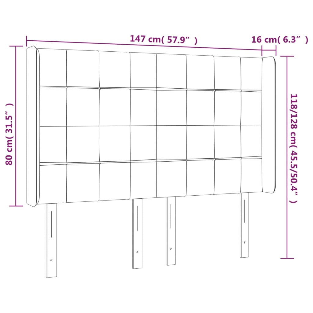 vidaXL Tăblie de pat cu LED, albastru, 147x16x118/128 cm, textil vidaXL Tăblie de pat cu LED, albastru, 147x16x118/128 cm, textil