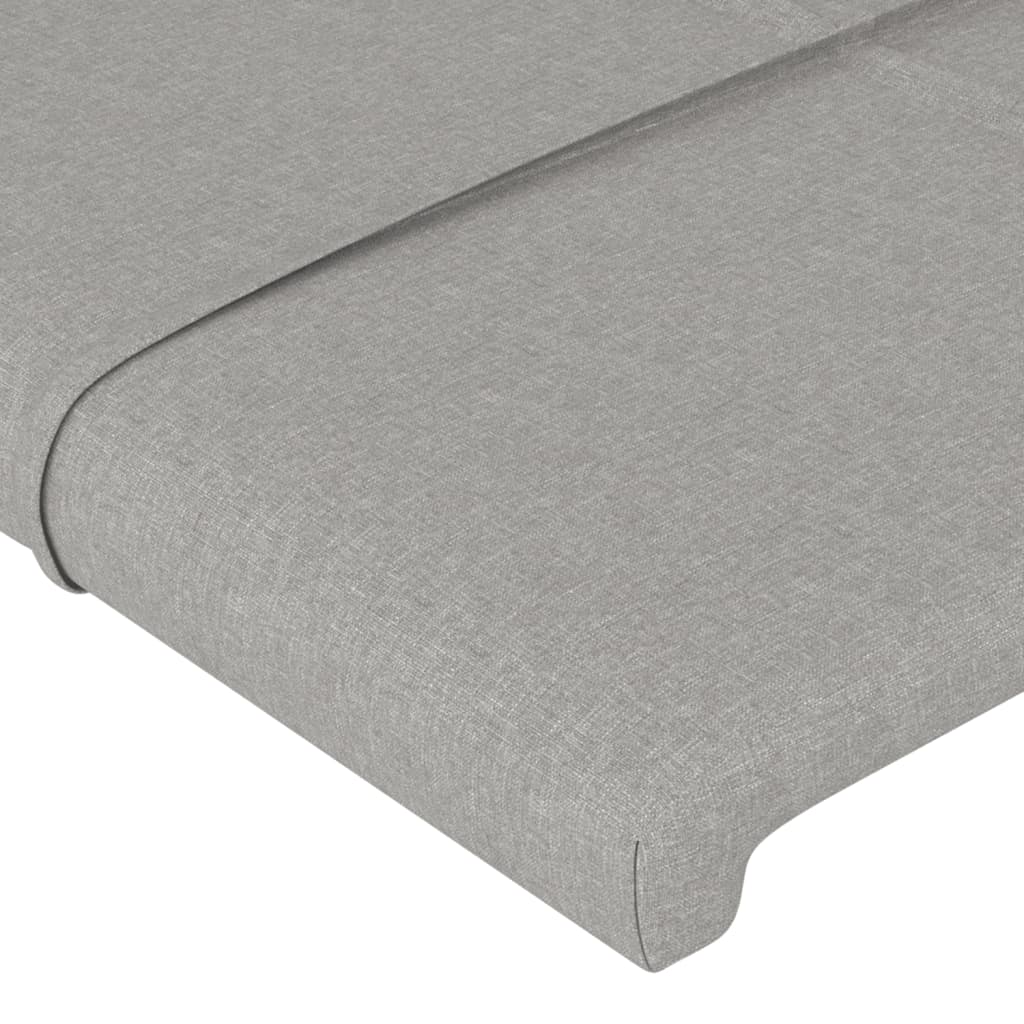vidaXL Tăblie de pat cu LED, gri deschis, 203x16x118/128 cm, textil vidaXL Tăblie de pat cu LED, gri deschis, 203x16x118/128 cm, textil