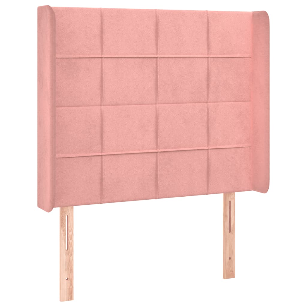 vidaXL Tăblie de pat cu LED, roz, 93x16x118/128 cm, catifea vidaXL Tăblie de pat cu LED, roz, 93x16x118/128 cm, catifea