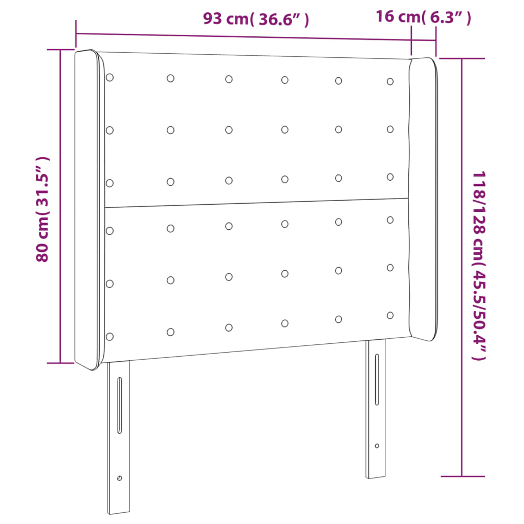 vidaXL Tăblie de pat cu LED cappuccino 93x16x118/128cm piele ecologică vidaXL Tăblie de pat cu LED cappuccino 93x16x118/128cm piele ecologică