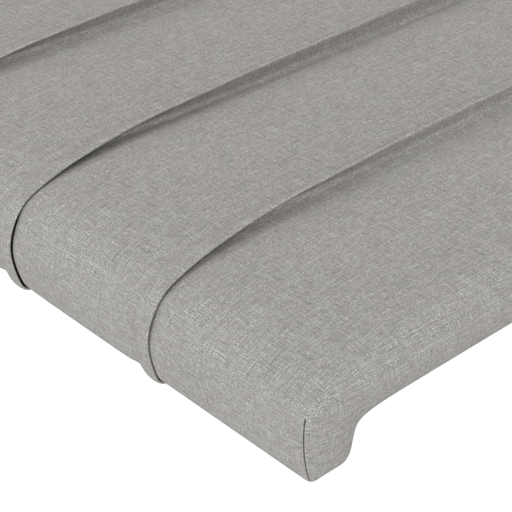 vidaXL Tăblie de pat cu LED, gri deschis, 83x16x118/128 cm, textil vidaXL Tăblie de pat cu LED, gri deschis, 83x16x118/128 cm, textil