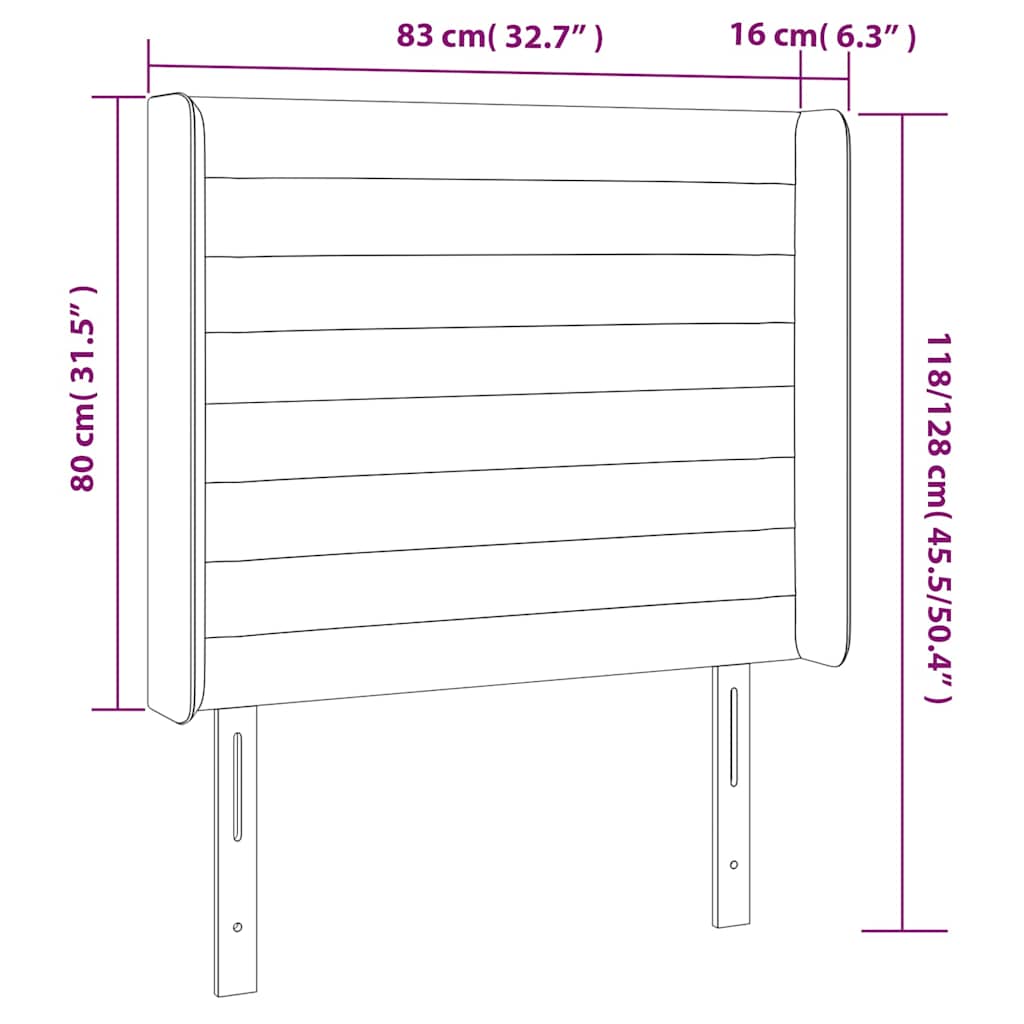 vidaXL Tăblie de pat cu LED, gri deschis, 83x16x118/128 cm, textil vidaXL Tăblie de pat cu LED, gri deschis, 83x16x118/128 cm, textil