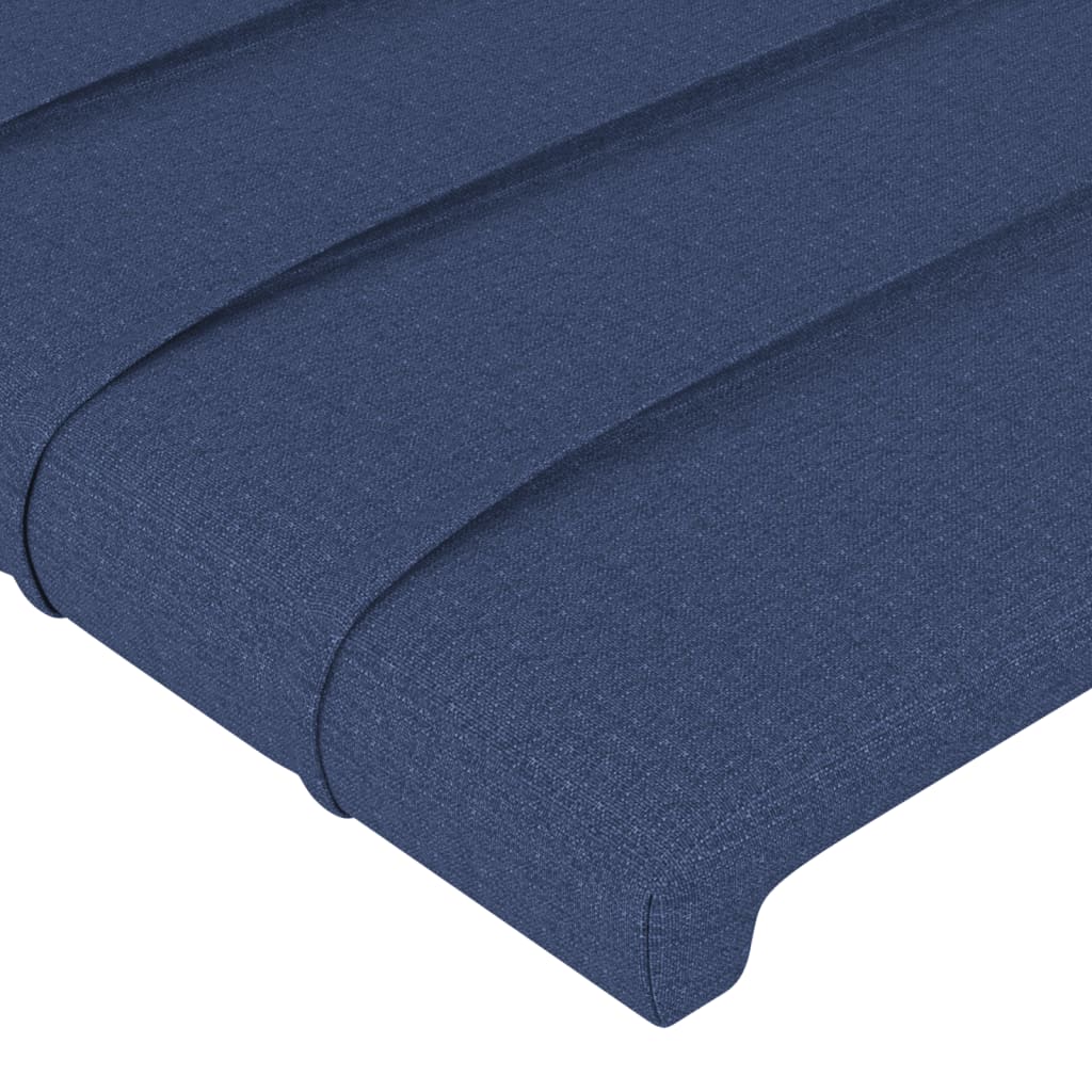 vidaXL Tăblie de pat cu LED, albastru, 147x16x118/128 cm, textil vidaXL Tăblie de pat cu LED, albastru, 147x16x118/128 cm, textil