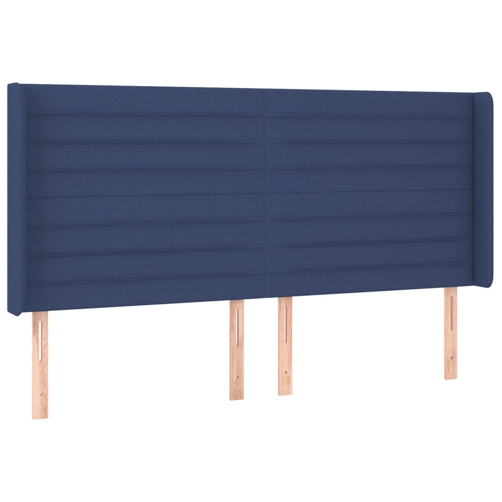 vidaXL Tăblie de pat cu LED, albastru, 163x16x118/128 cm, textil vidaXL Tăblie de pat cu LED, albastru, 163x16x118/128 cm, textil