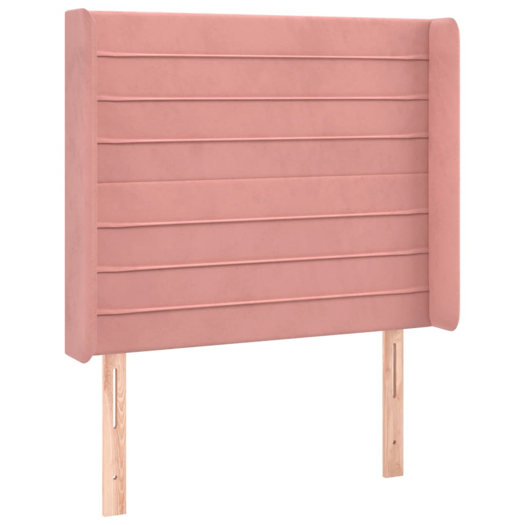 vidaXL Tăblie de pat cu LED, roz, 93x16x118/128 cm, catifea vidaXL Tăblie de pat cu LED, roz, 93x16x118/128 cm, catifea