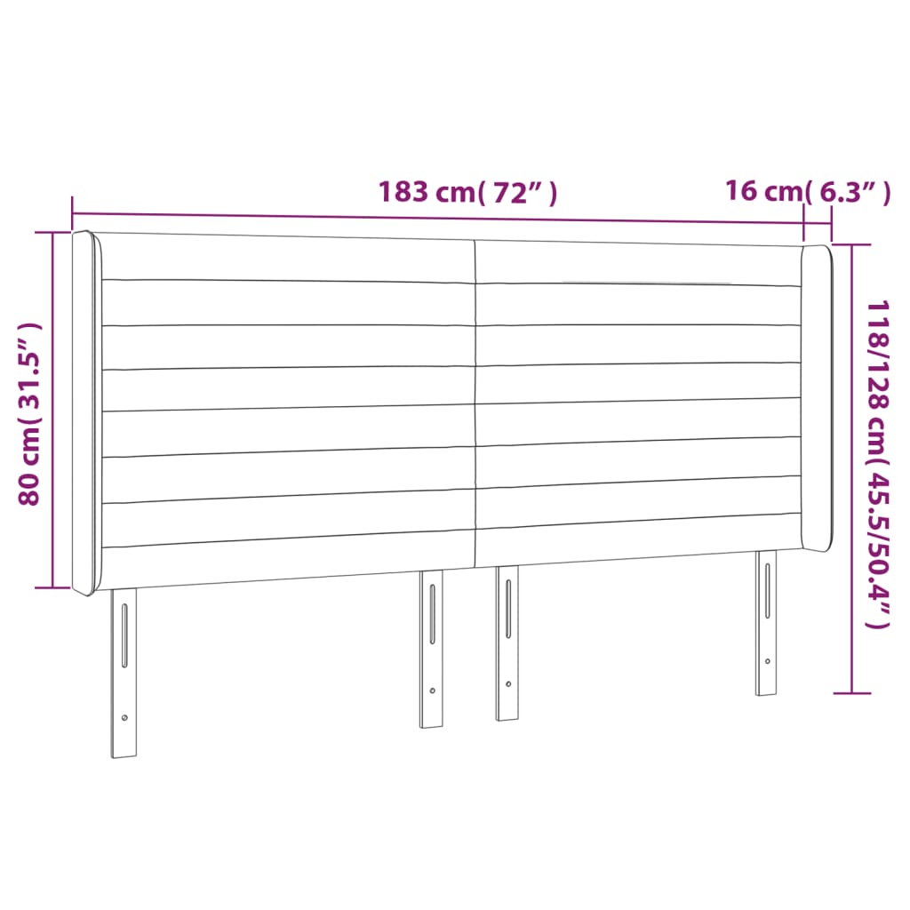 vidaXL Tăblie de pat cu LED, verde închis, 183x16x118/128 cm, catifea vidaXL Tăblie de pat cu LED, verde închis, 183x16x118/128 cm, catifea