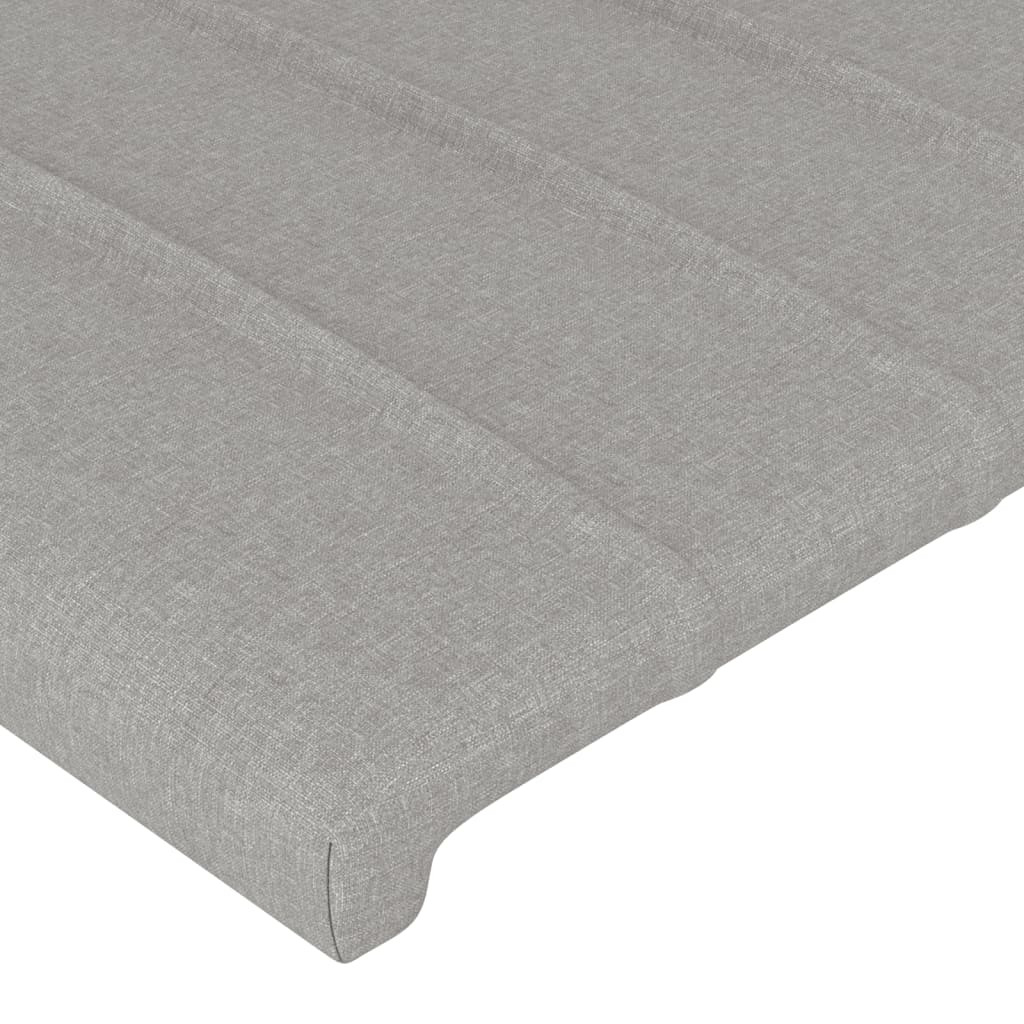 vidaXL Tăblie de pat cu LED, gri deschis, 93x16x118/128 cm, textil vidaXL Tăblie de pat cu LED, gri deschis, 93x16x118/128 cm, textil