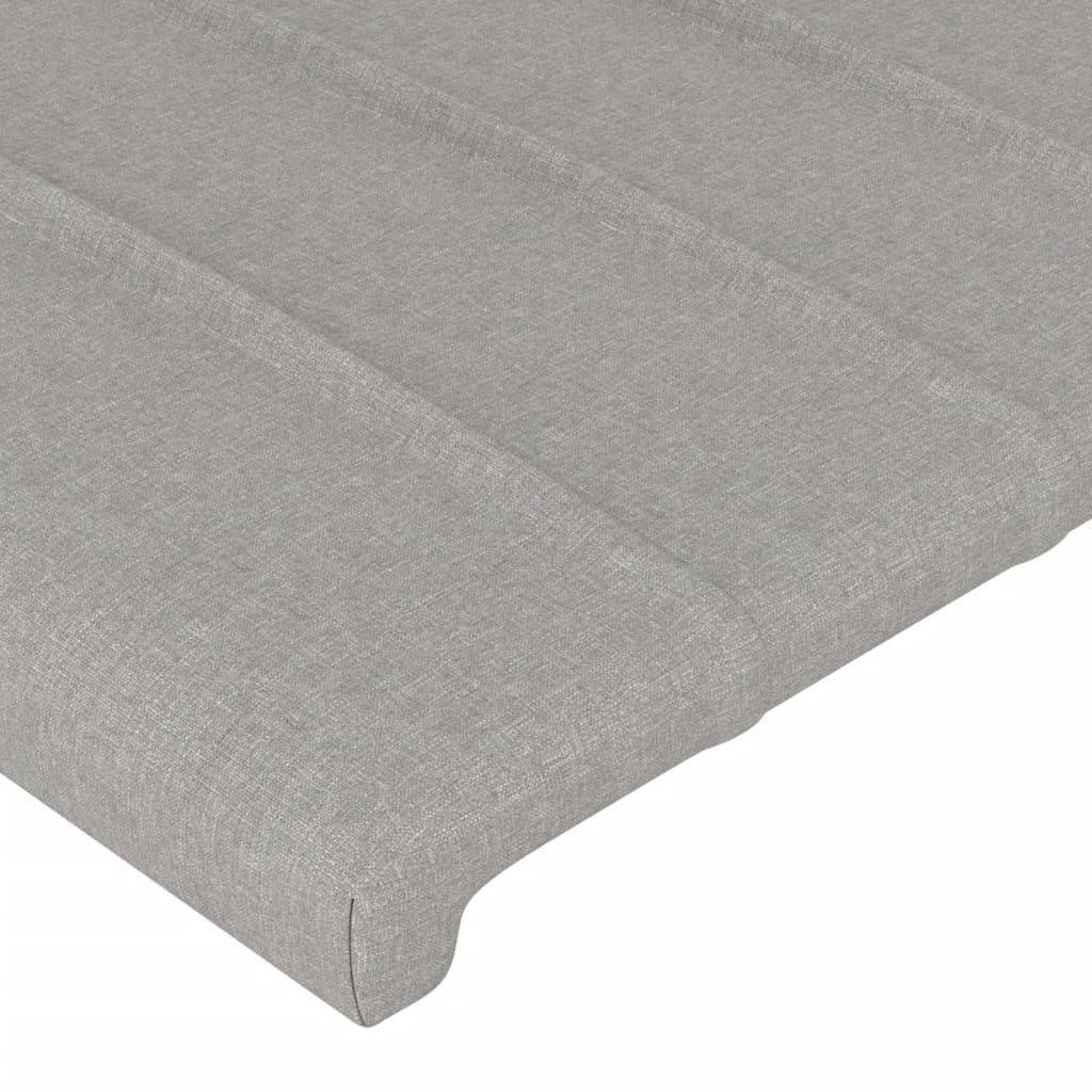 vidaXL Tăblie de pat cu LED, gri deschis, 103x16x118/128 cm, textil