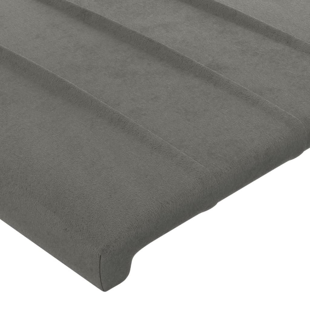 vidaXL Tăblie de pat cu LED, gri deschis, 83x16x118/128 cm, catifea vidaXL Tăblie de pat cu LED, gri deschis, 83x16x118/128 cm, catifea